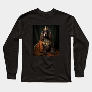 Gracious Black & Brown Basset Hound - Medieval Queen Long Sleeve T-Shirt